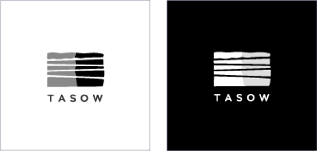 TASOW ロゴ 白黒バージョン